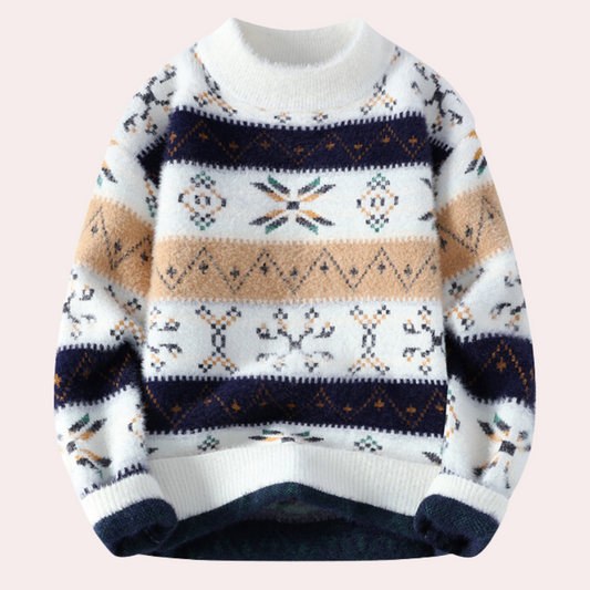 Image of Adam | Men's Patterned Crewneck Sweater