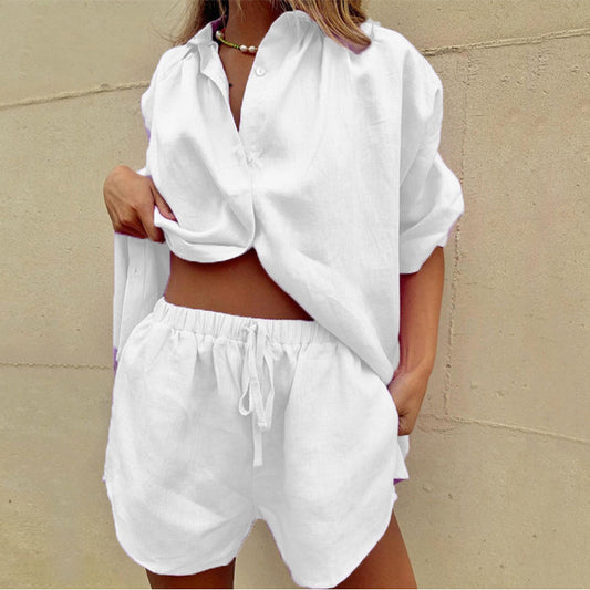 Image of Ariana | Women's Button-Down Shorts Set