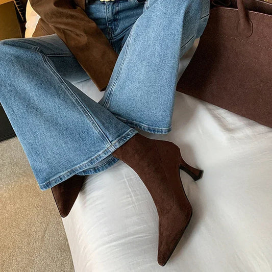 Image of Carmen | Women's Pointed Toe Kitten Heel Ankle Boots