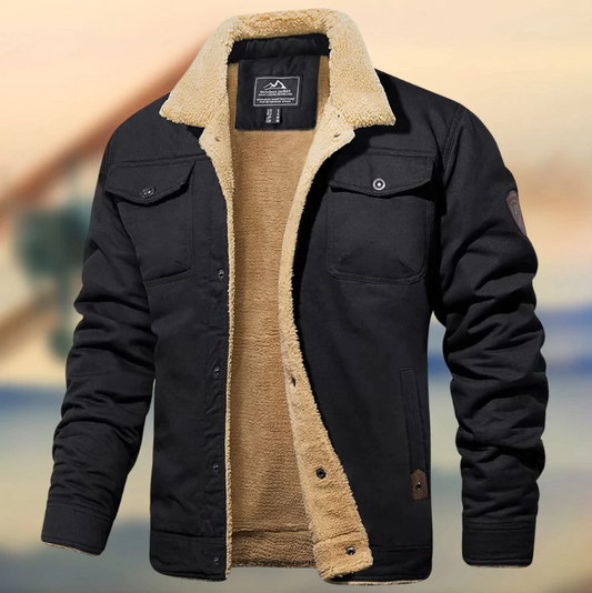 Image of Cedric | Men's Sherpa Collar Button-Down Jacket