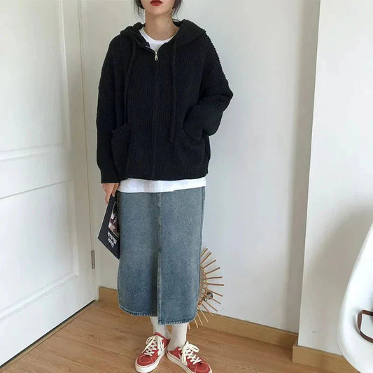 Image of Daniela | Women's Zip-Up Hooded Cardigan