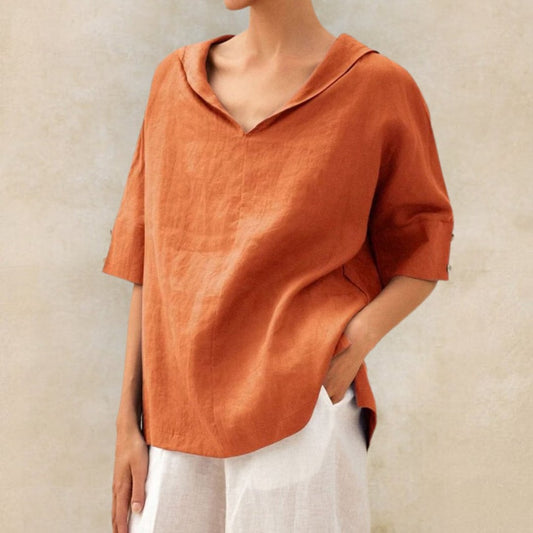 Image of Dorothy | Women's V-Neck Loose Fit Blouse