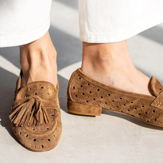 Image of Jamie | Women's Perforated Tassel Loafers