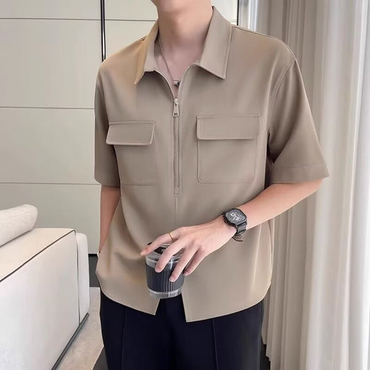 Image of Joel | Men's Zip Front Casual Shirt