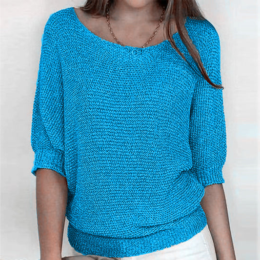 Image of Lilly | Women's Three Quarter Sleeve Relaxed Fit Sweater