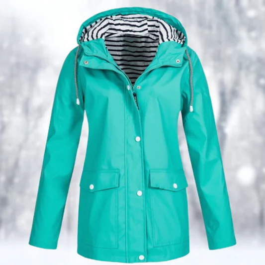 Image of Margaret | Women's Hooded Button-Front Raincoat