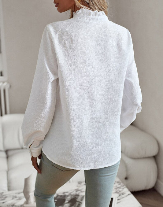 Image of Monica | Women's Long Sleeve Ruffle Blouse