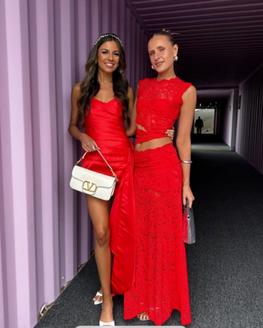 Image of Sally | Women's Sleeveless Lace Two-Piece Set