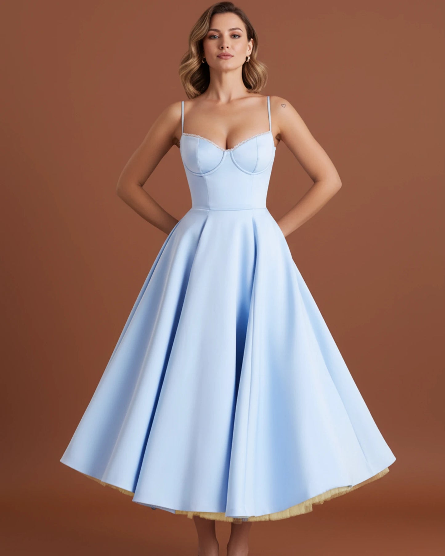 Women's Bustier A-Line Midi Dress image
