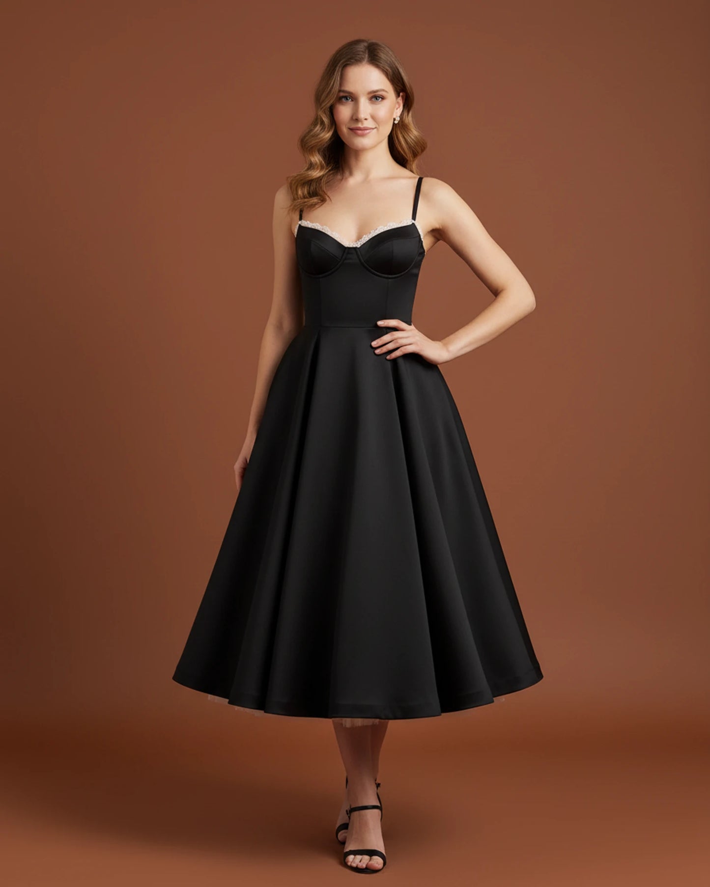 Women's Bustier A-Line Midi Dress image
