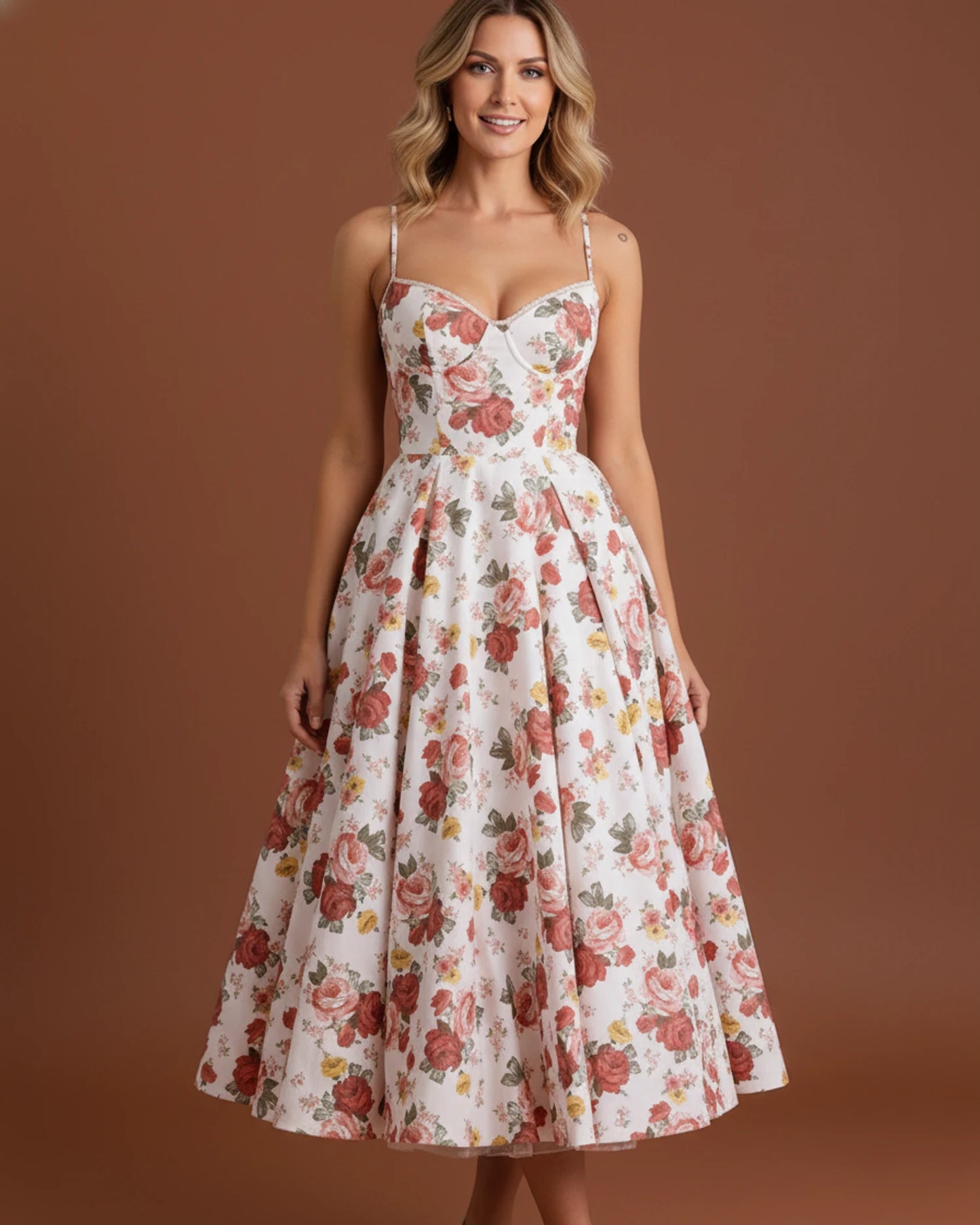 Women's Bustier A-Line Midi Dress image