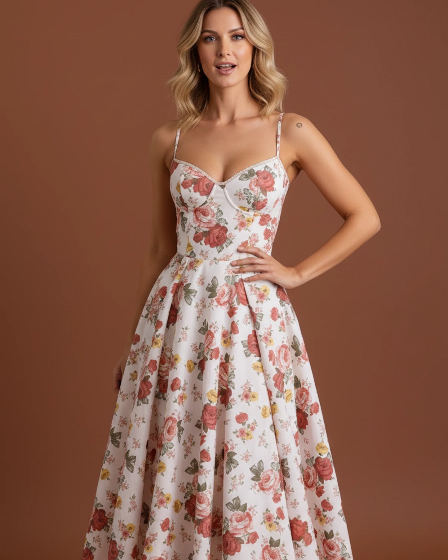 Women's Bustier A-Line Midi Dress image