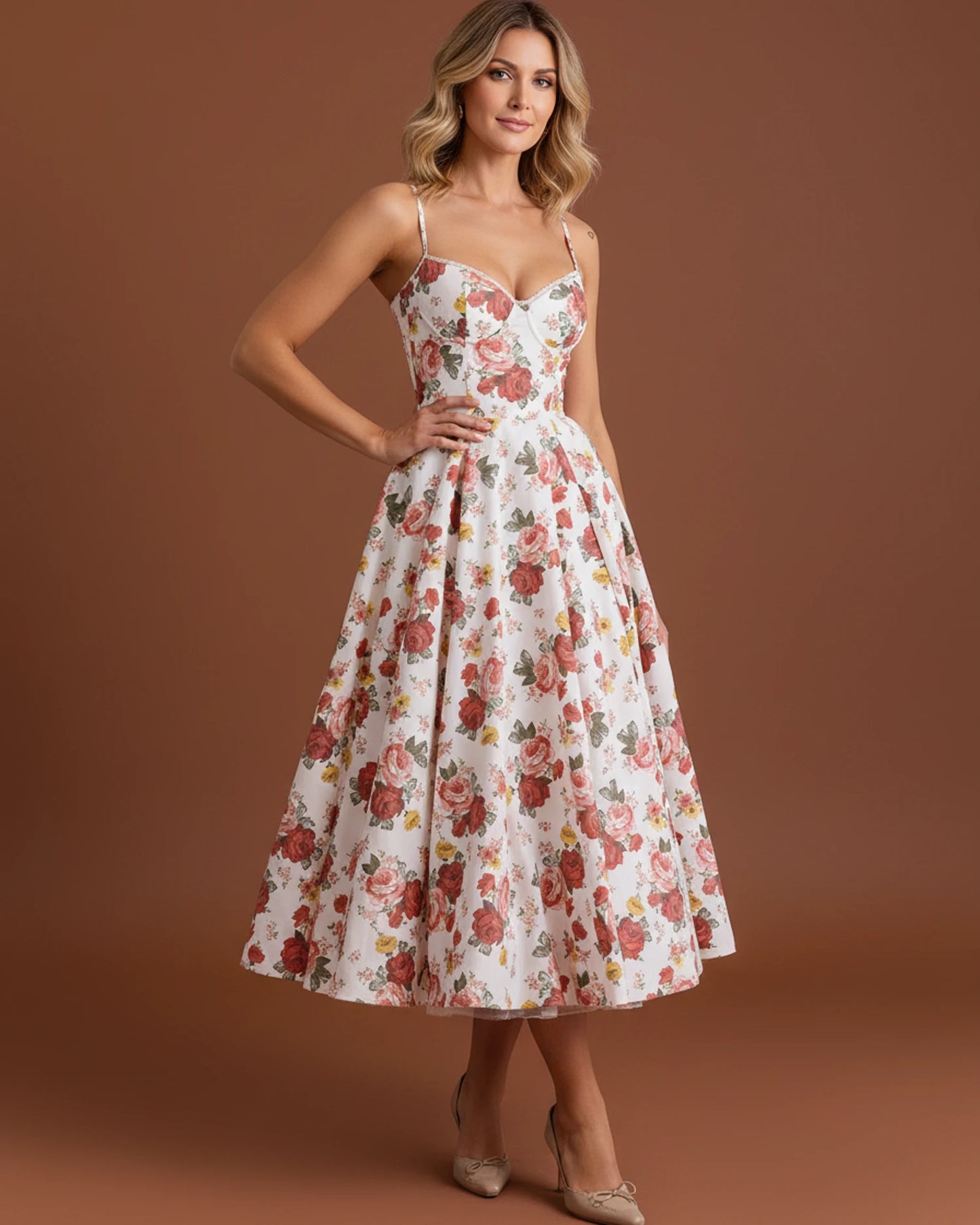 Women's Bustier A-Line Midi Dress image