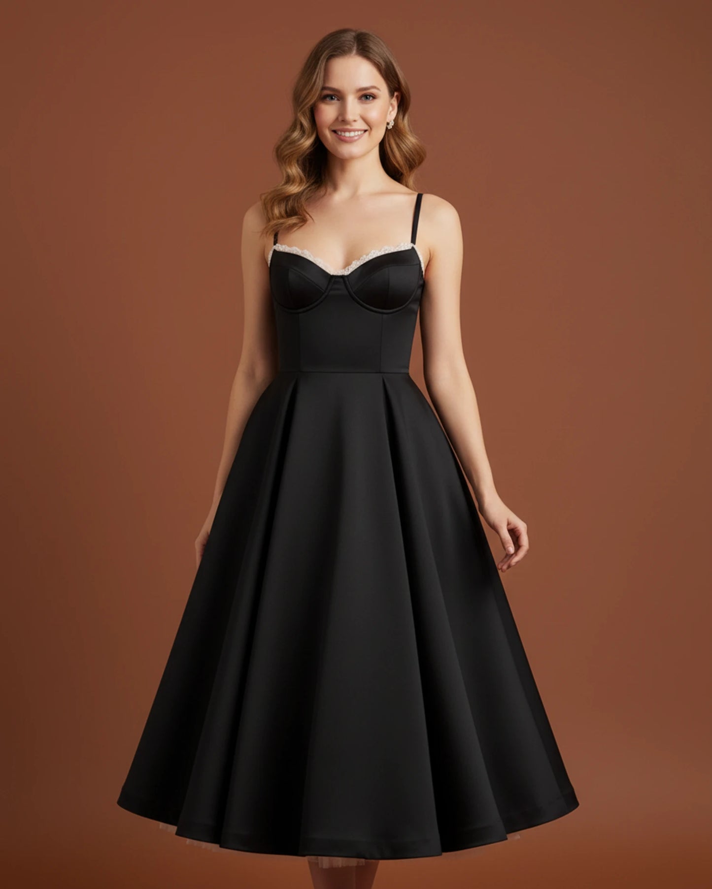 Women's Bustier A-Line Midi Dress image
