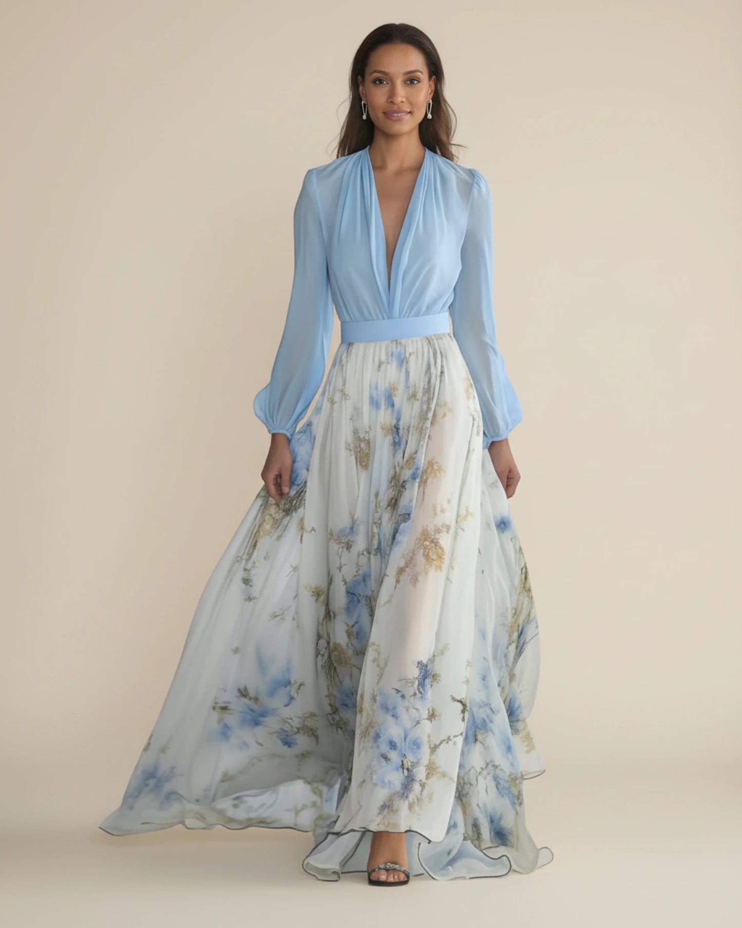Women's Floral A-Line Maxi Dress image