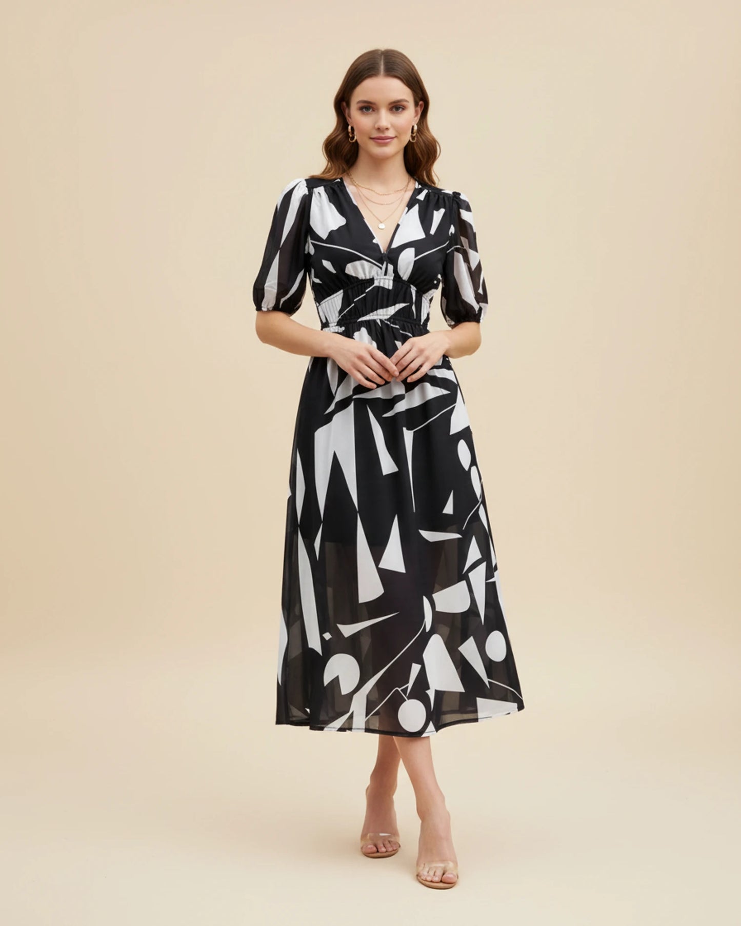 Women's Floral A-Line Midi Dress image