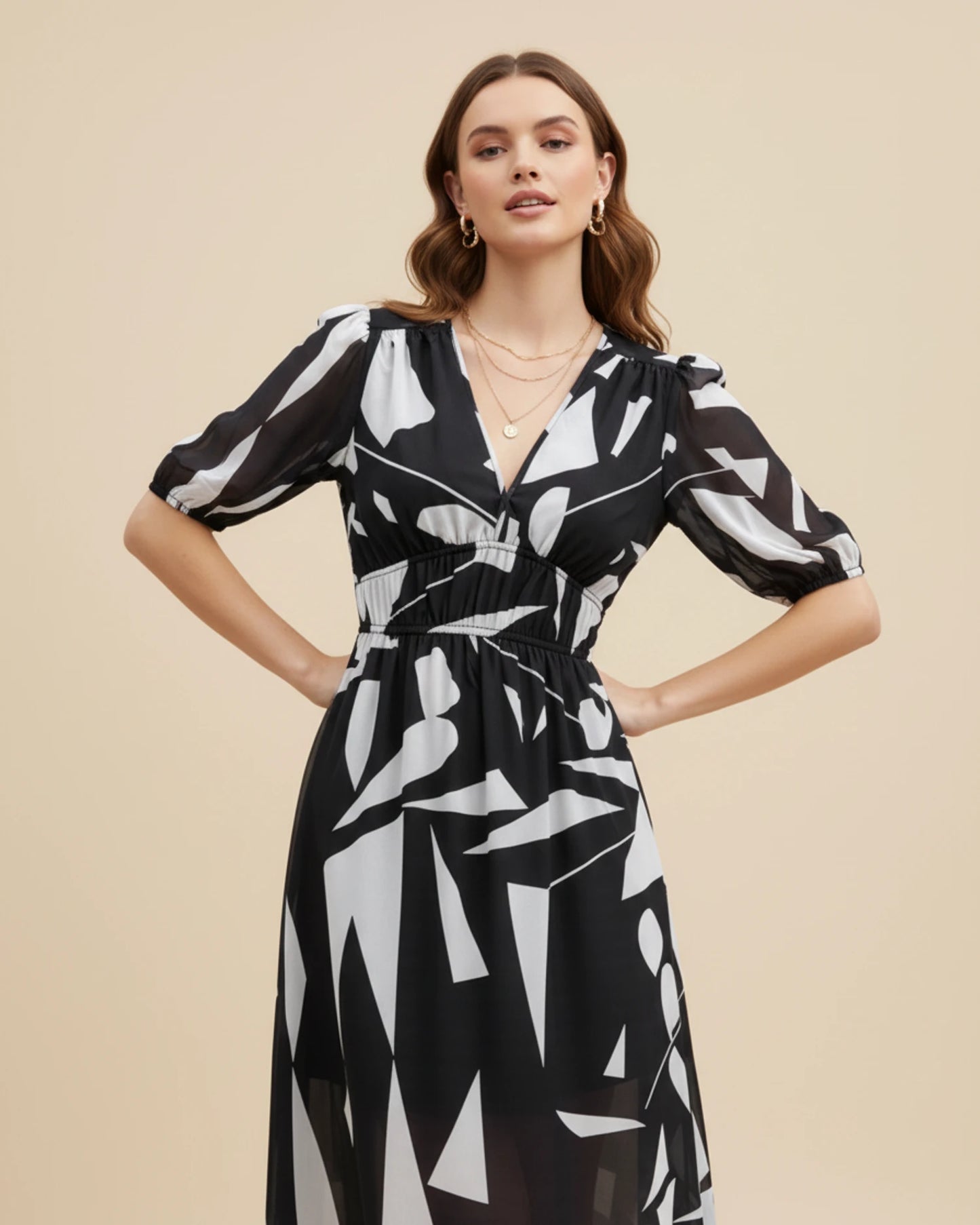 Women's Floral A-Line Midi Dress image