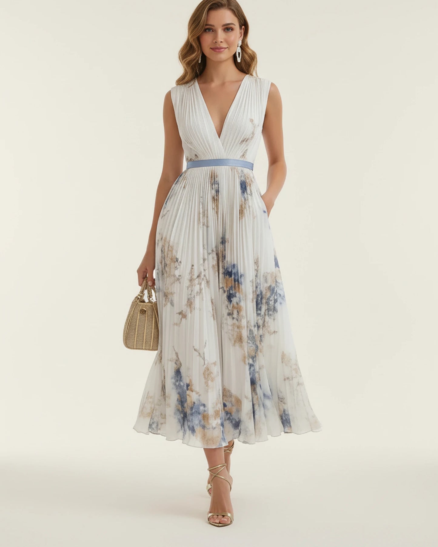 Women's Floral A-Line Midi Dress image