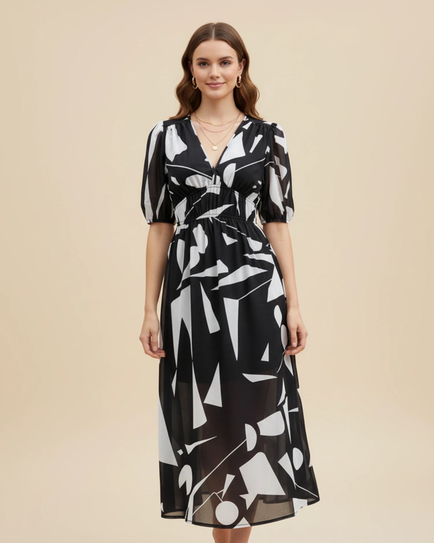 Women's Floral A-Line Midi Dress image