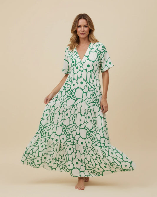 Women's Floral V-Neck Maxi Dress image