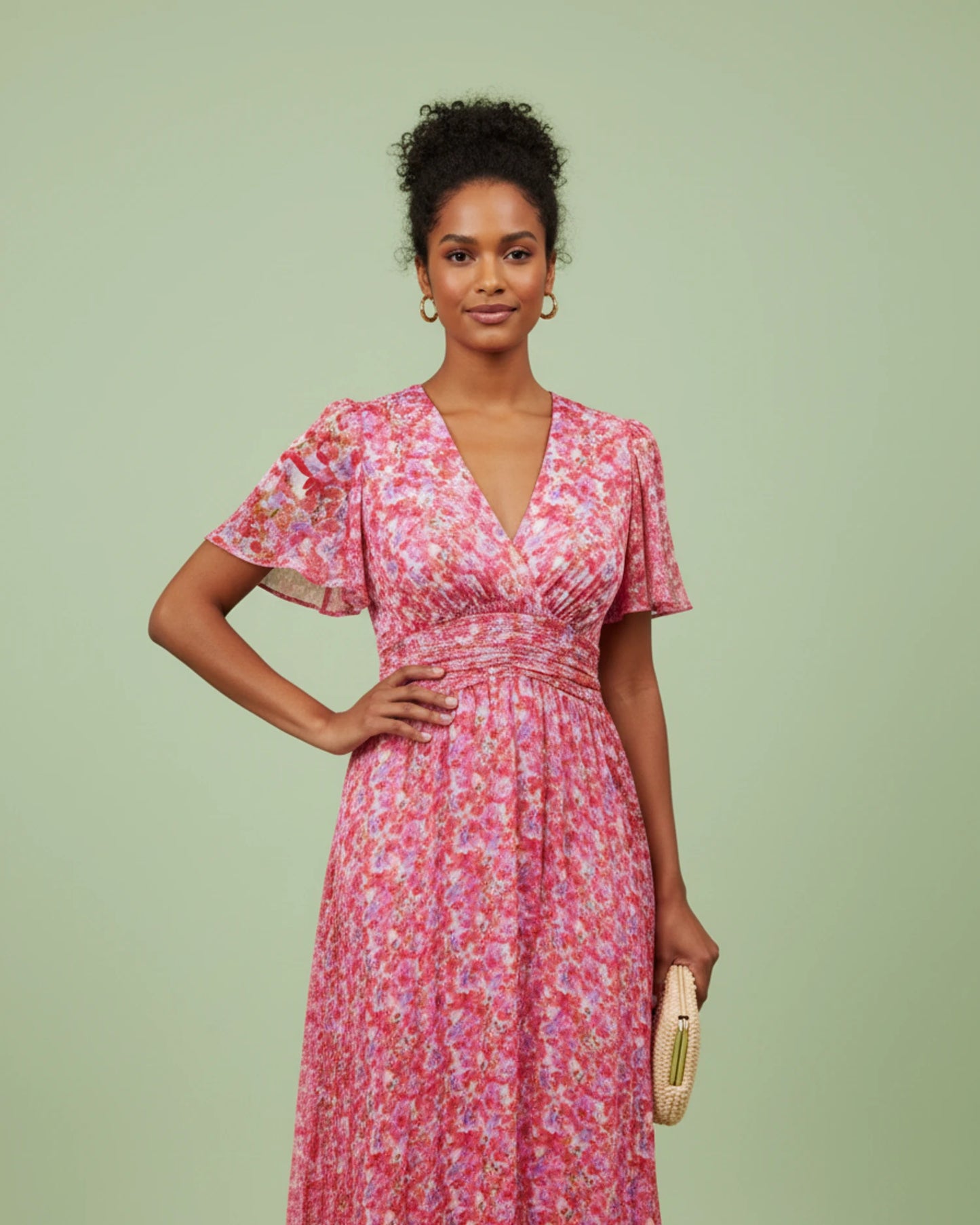 Women's Floral V-Neck Maxi Dress image