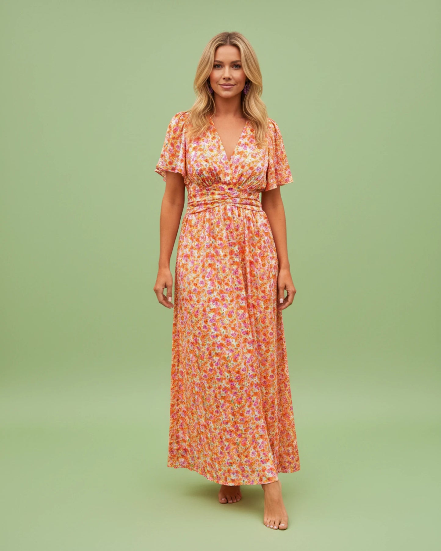 Women's Floral V-Neck Maxi Dress image