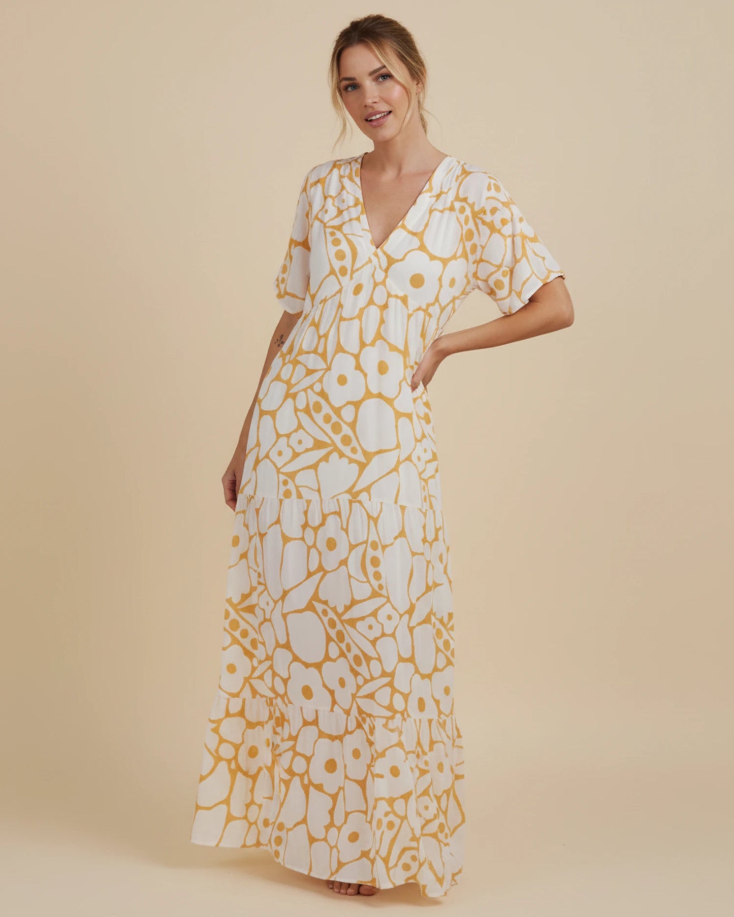 Women's Floral V-Neck Maxi Dress image