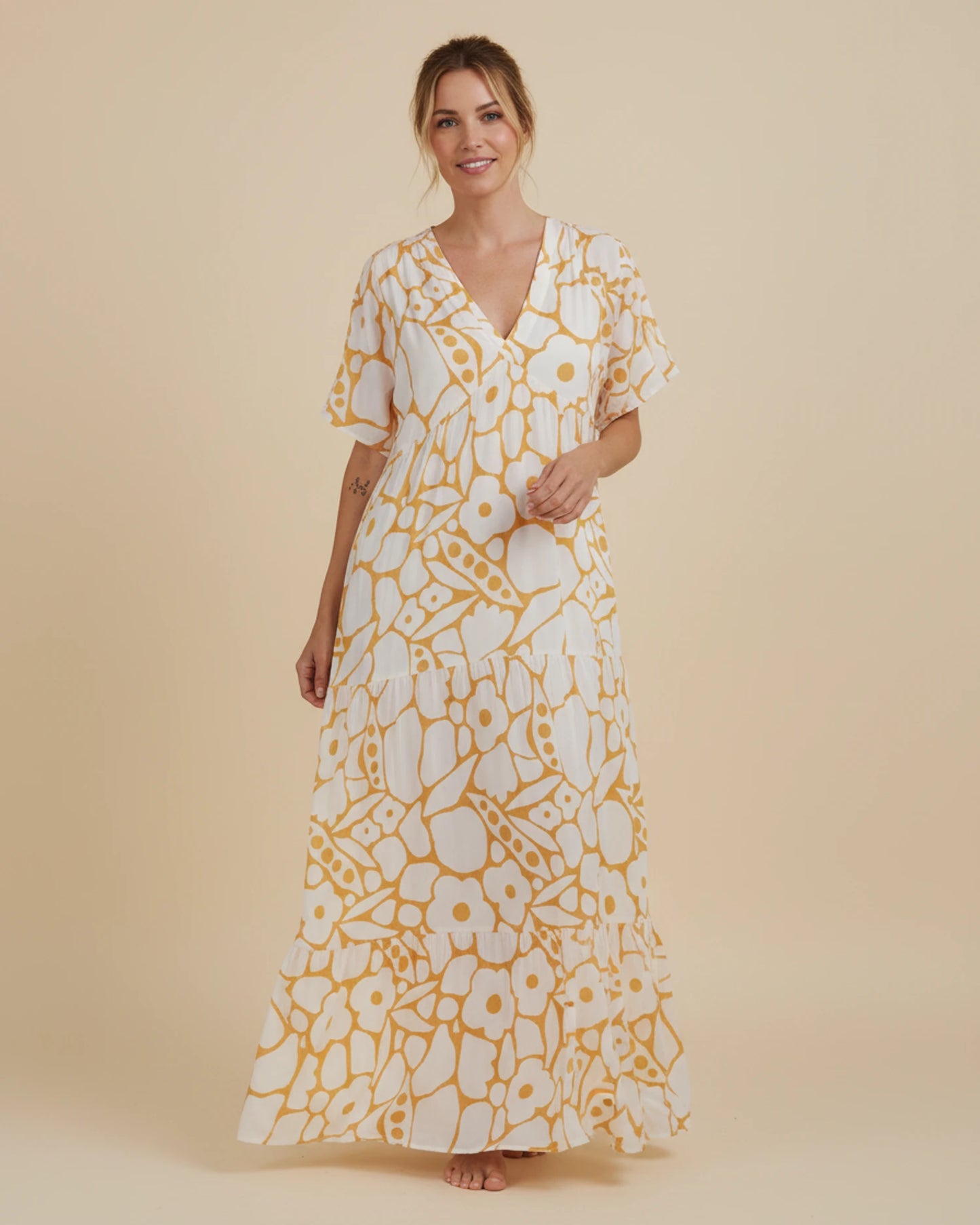 Women's Floral V-Neck Maxi Dress image