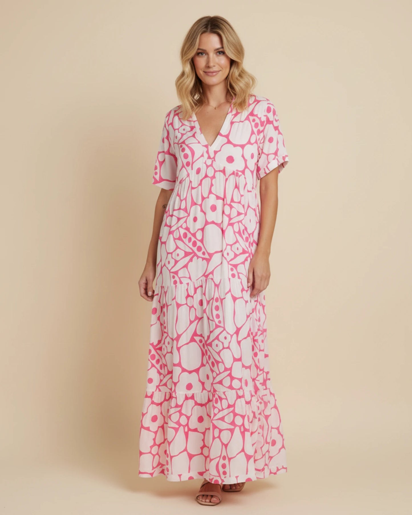 Women's Floral V-Neck Maxi Dress image
