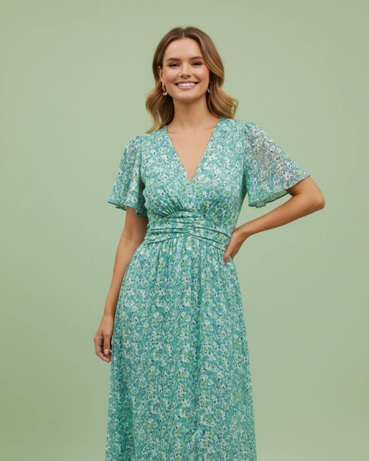 Women's Floral V-Neck Maxi Dress image