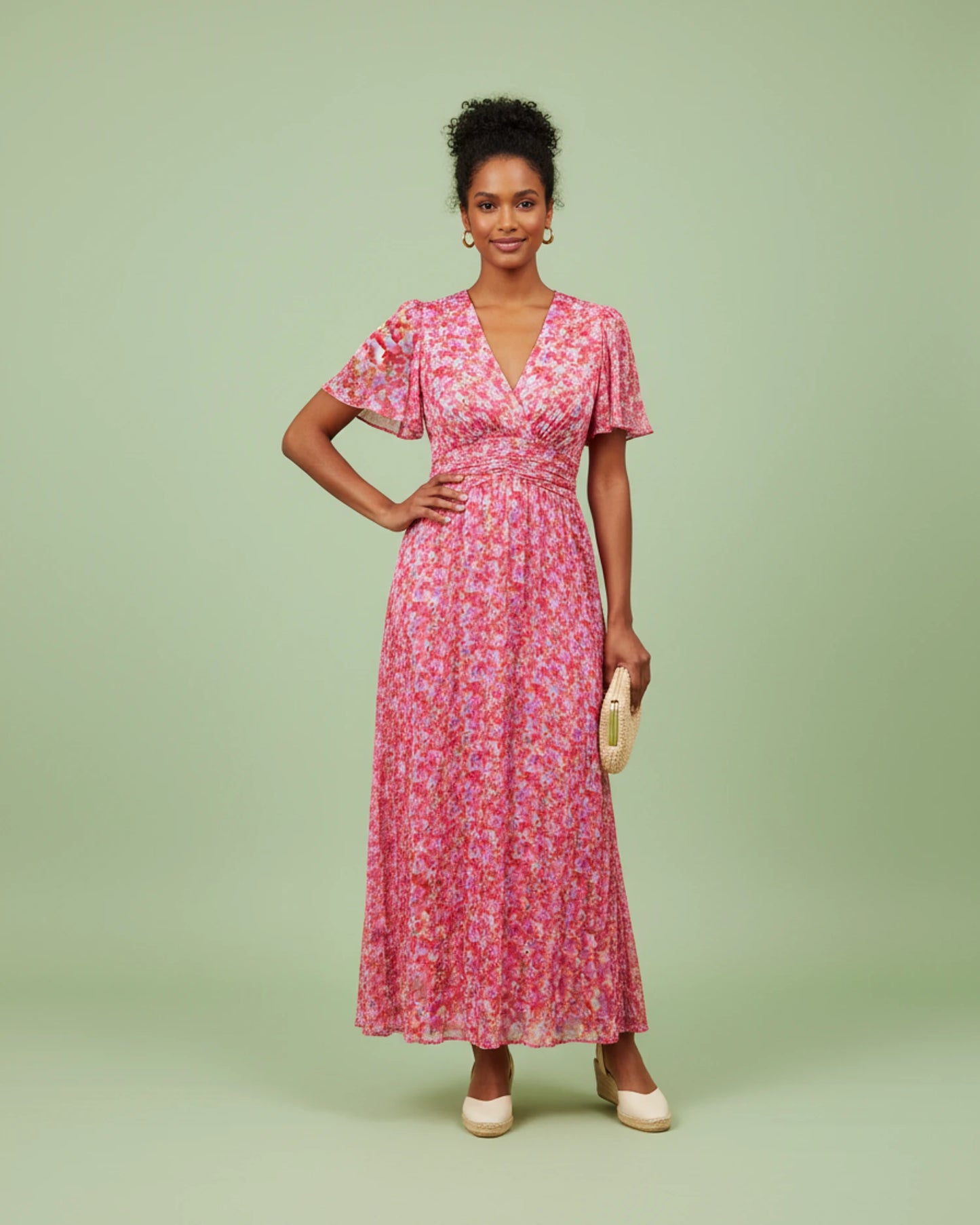 Women's Floral V-Neck Maxi Dress image