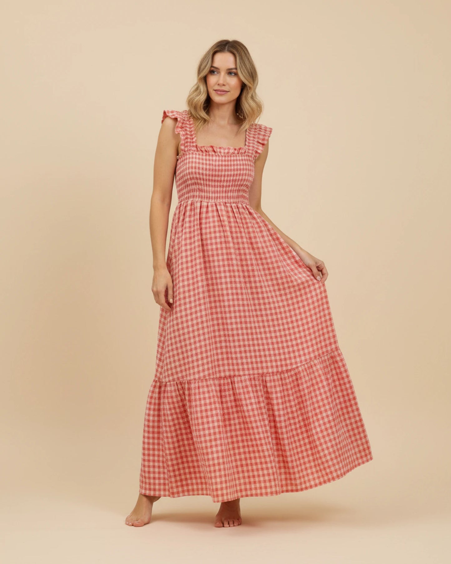 Women's Gingham Maxi Dress image