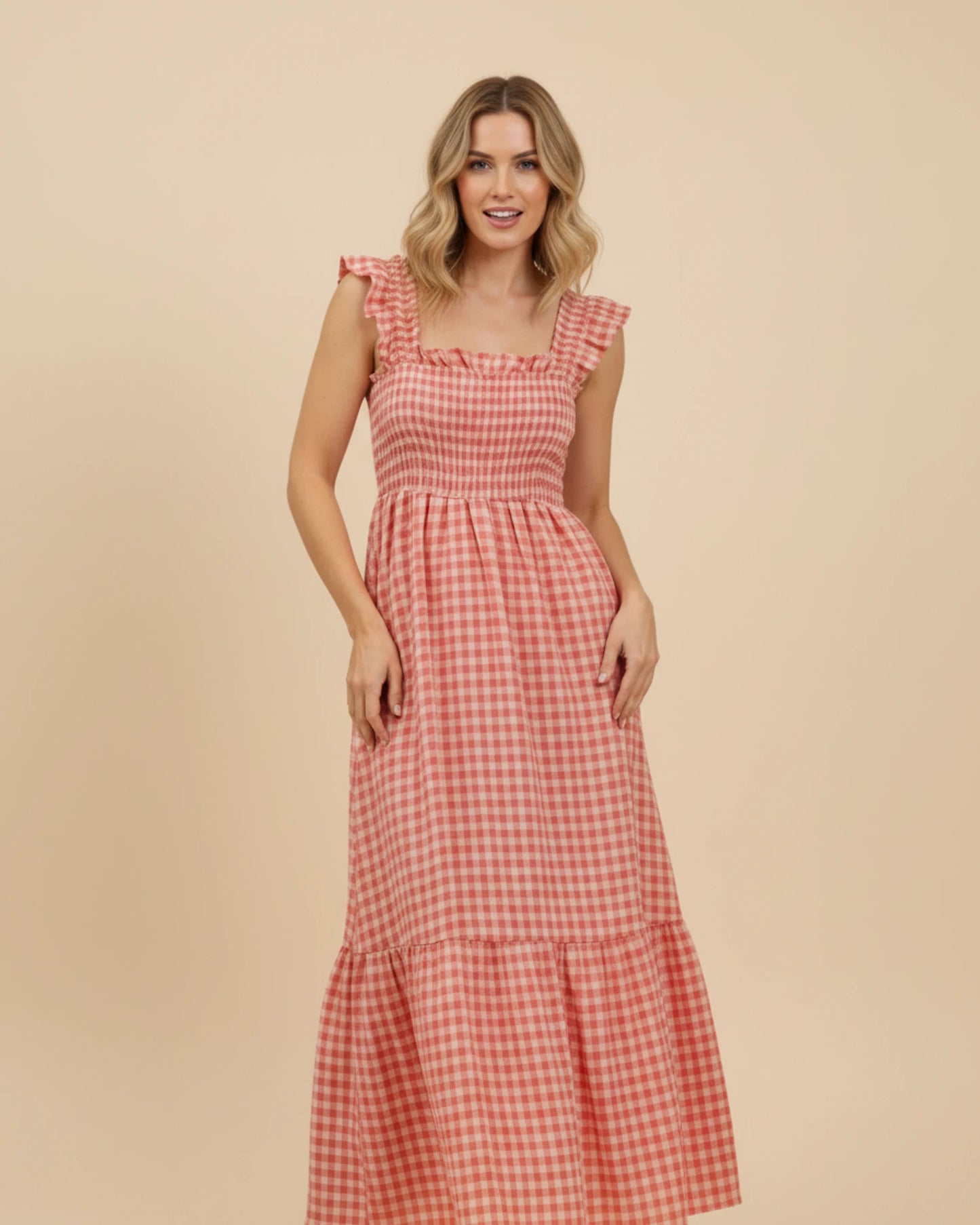 Women's Gingham Maxi Dress image