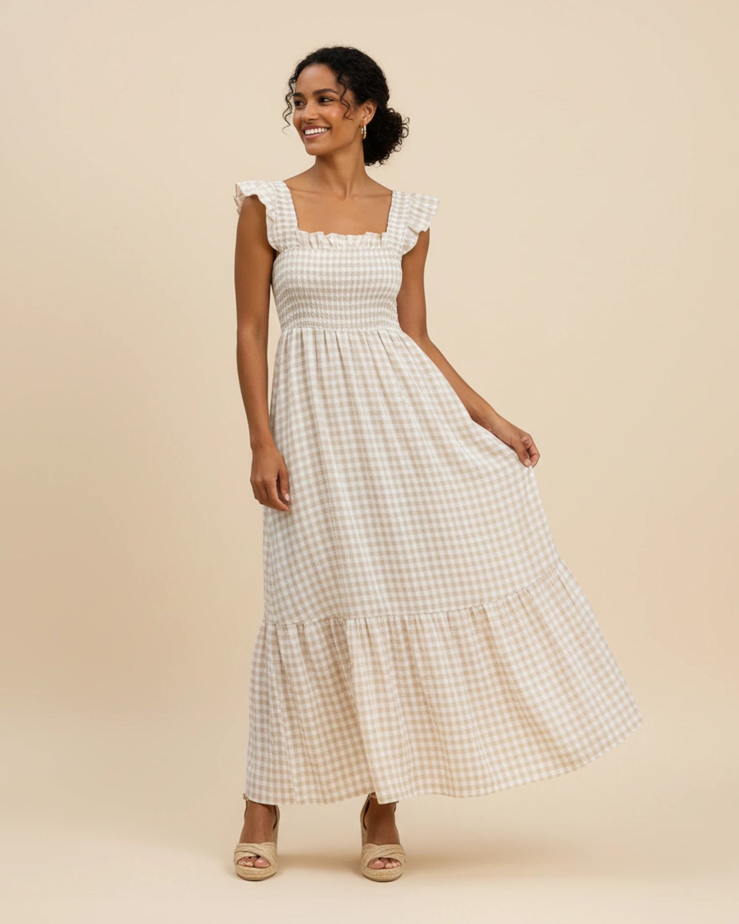 Women's Gingham Maxi Dress image