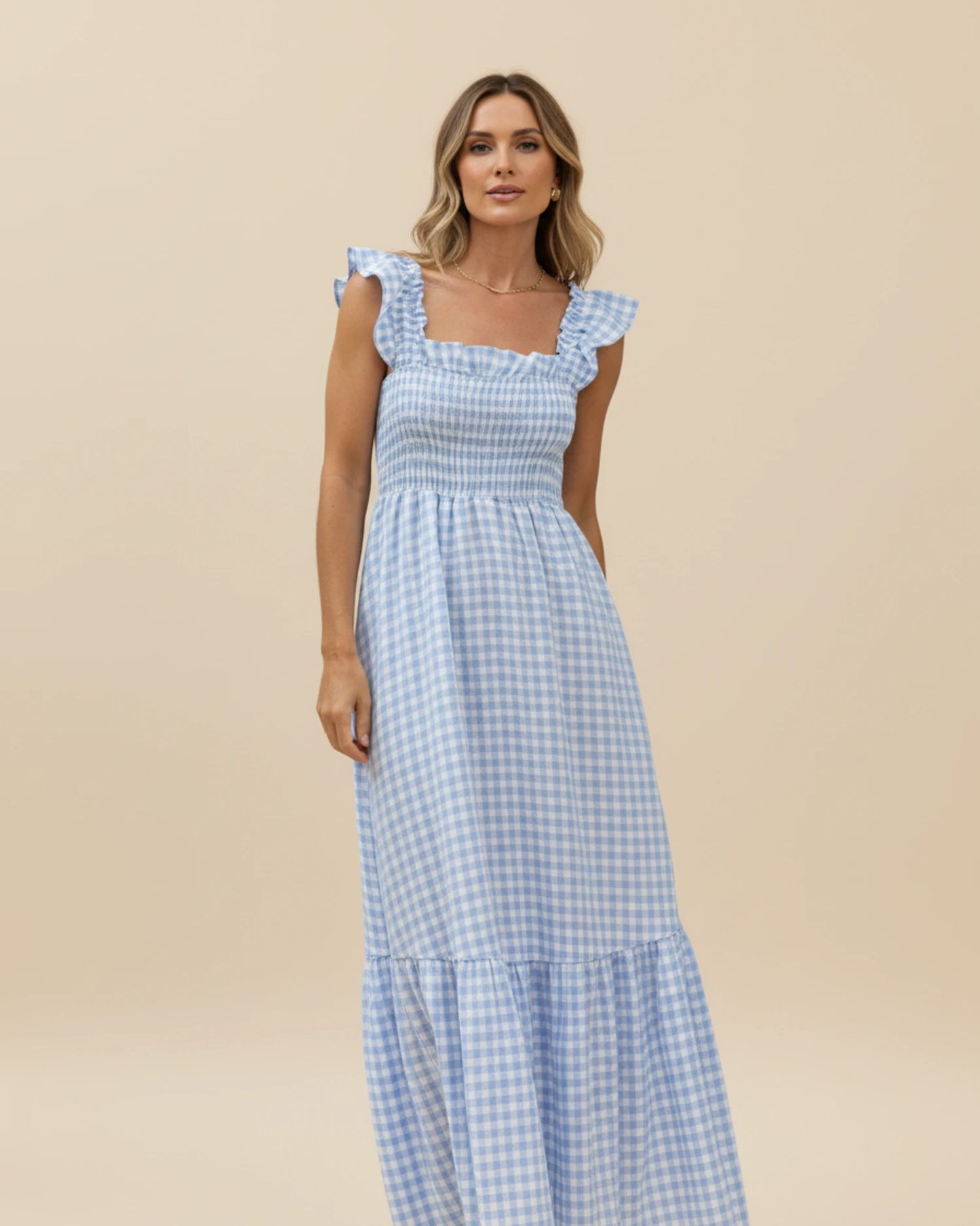 Women's Gingham Maxi Dress image