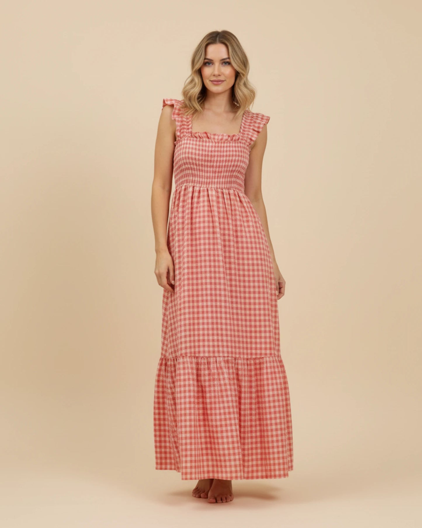 Women's Gingham Maxi Dress image