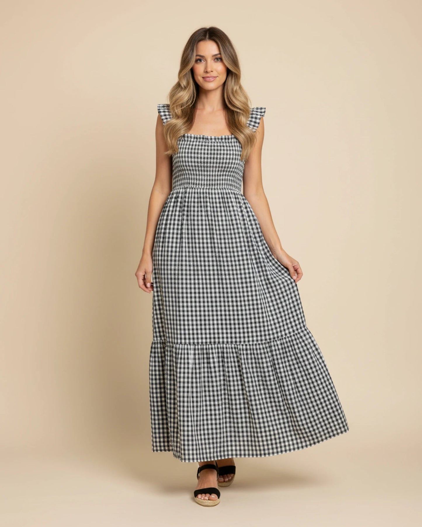 Women's Gingham Maxi Dress image