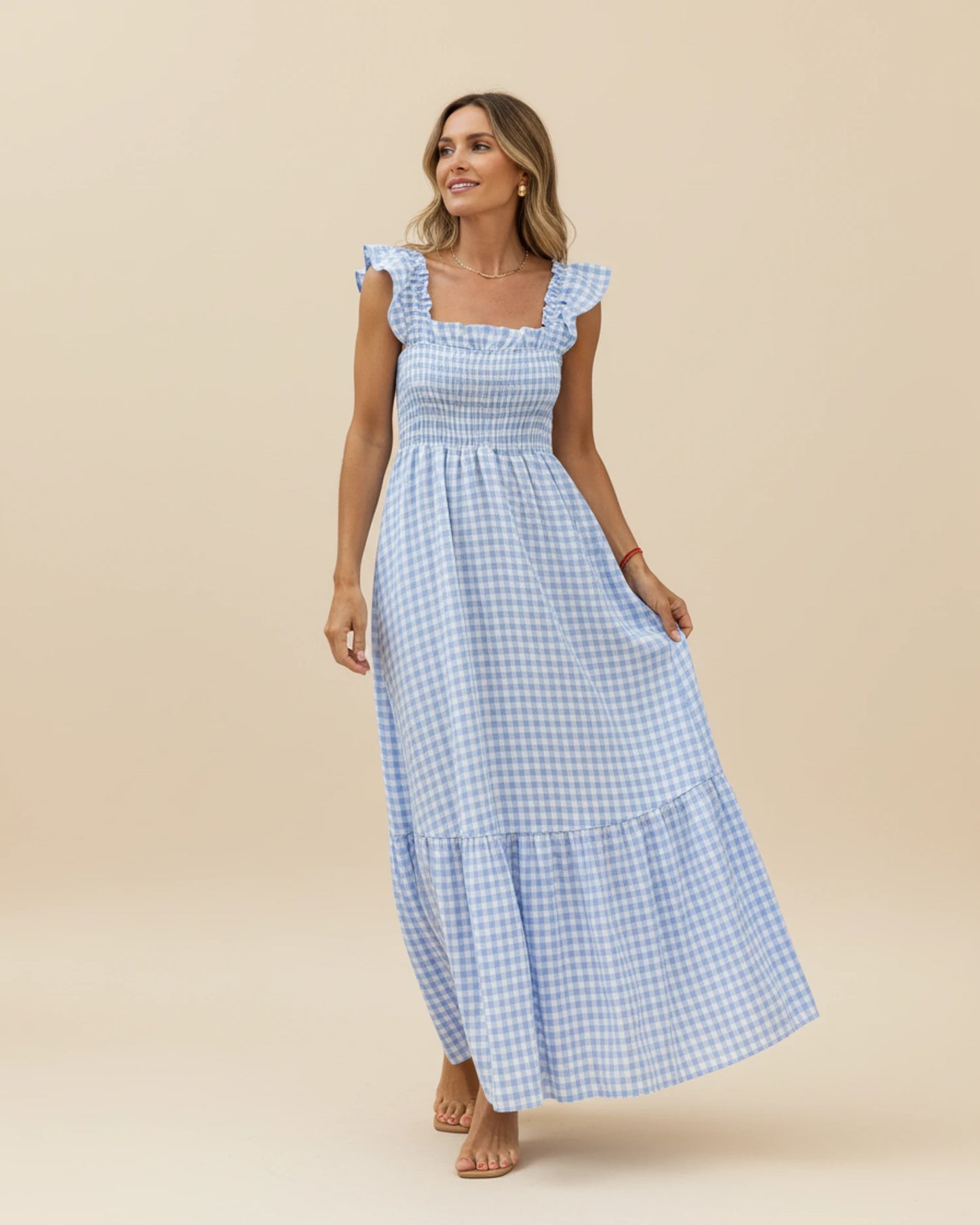 Women's Gingham Maxi Dress image