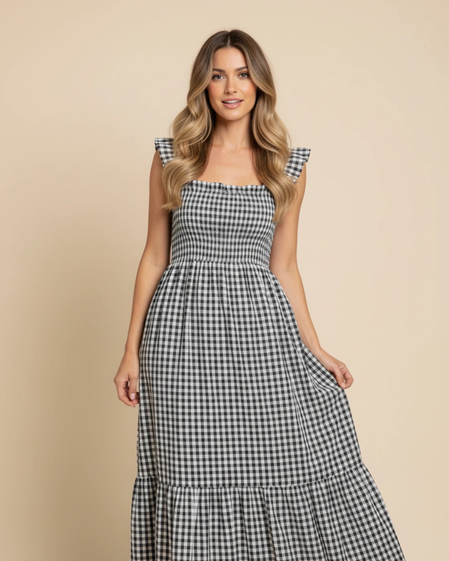 Women's Gingham Maxi Dress image
