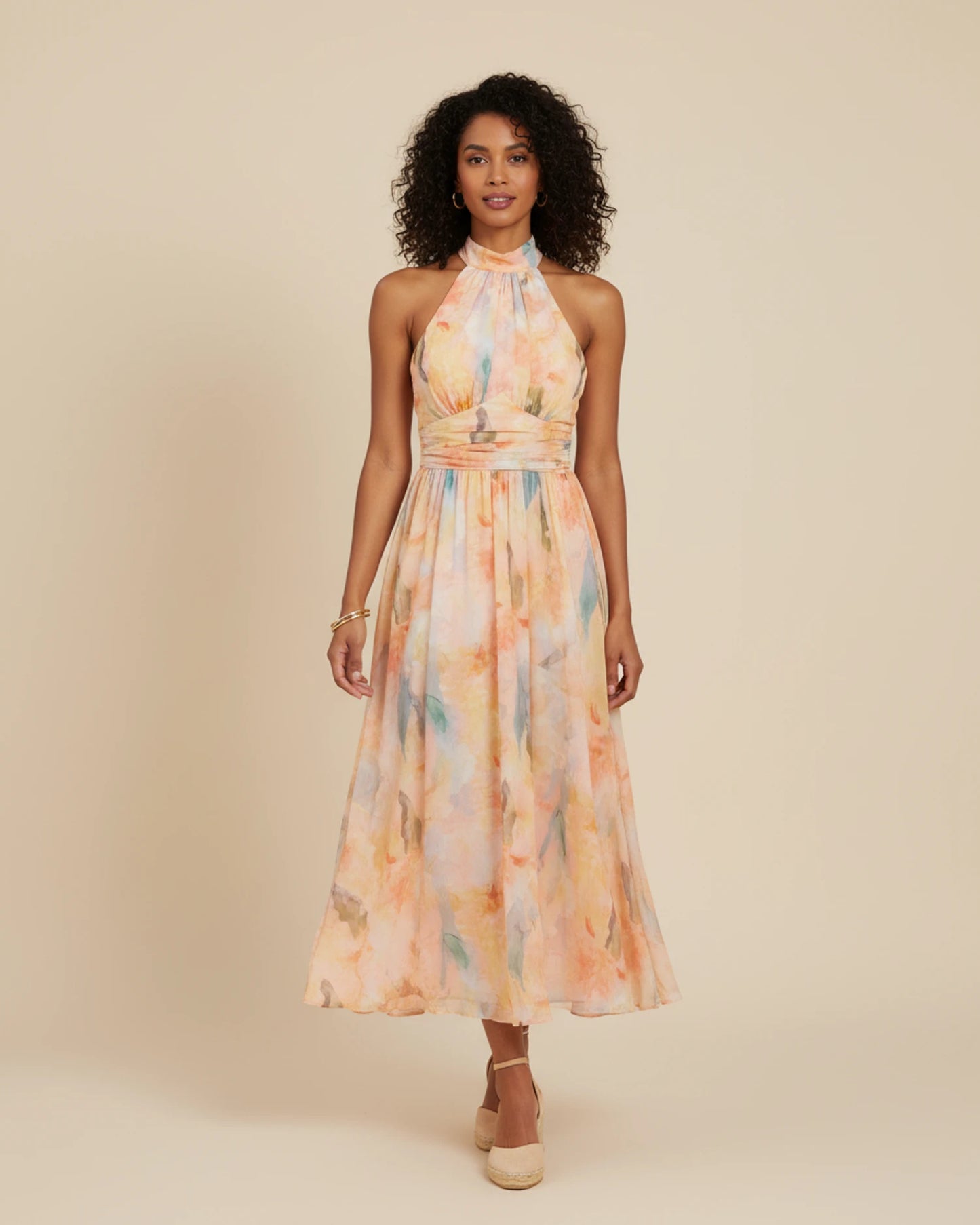 Women's Halter A-Line Midi Dress image