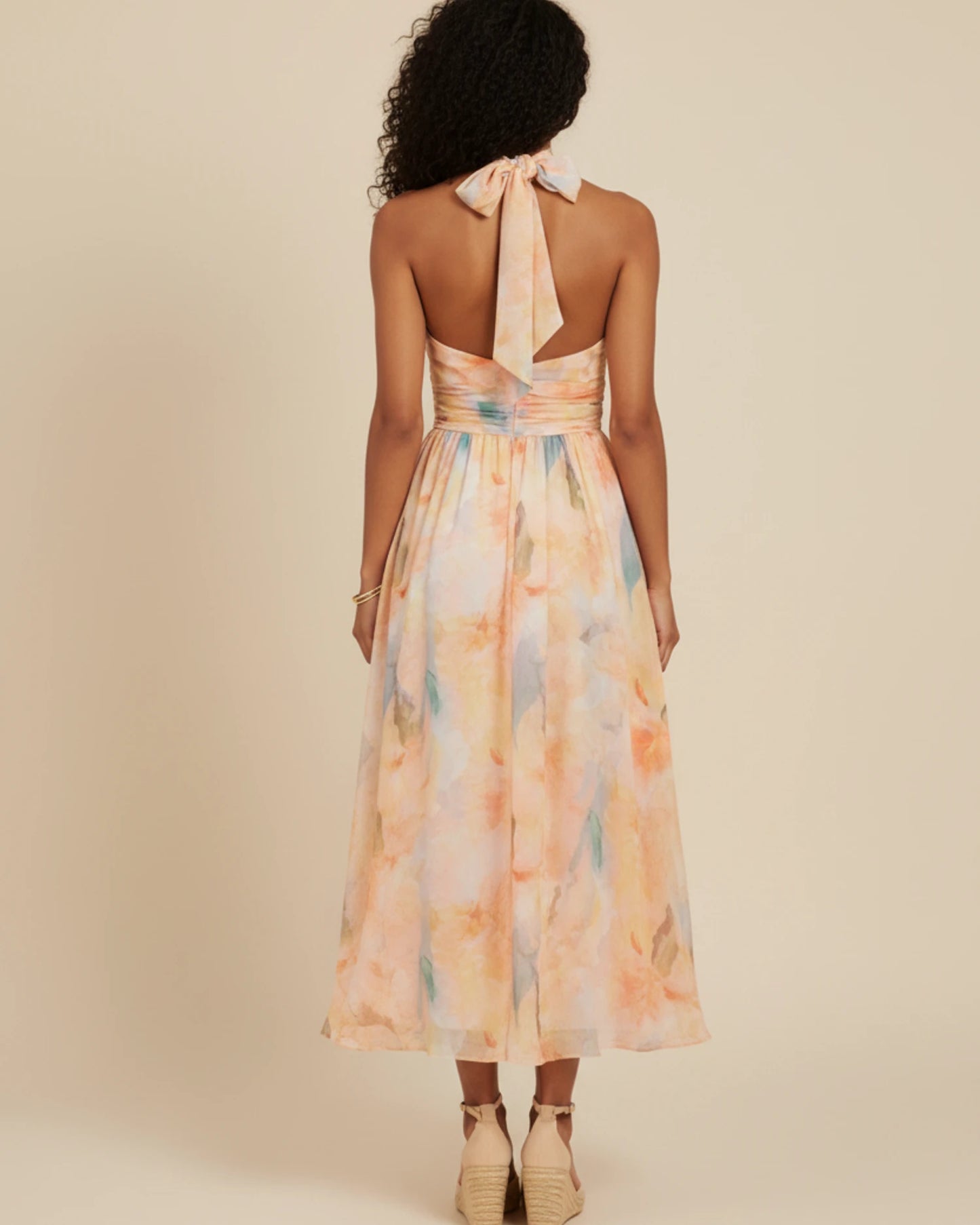 Women's Halter A-Line Midi Dress image