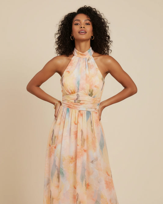 Women's Halter A-Line Midi Dress image