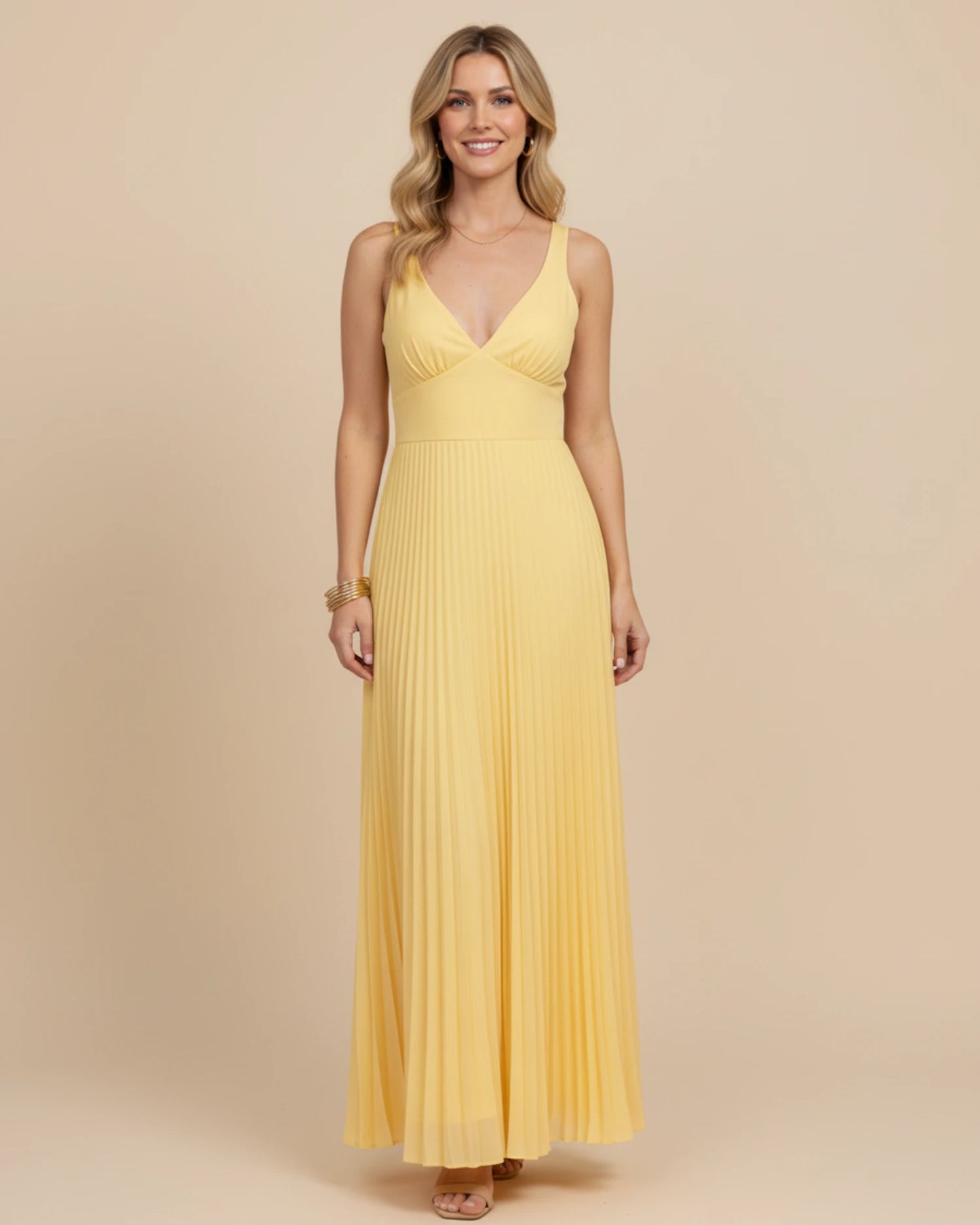 Women's Pleated A-Line Maxi Dress image