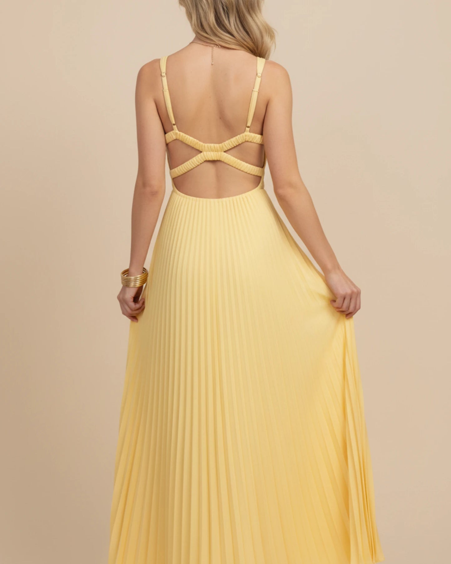 Women's Pleated A-Line Maxi Dress image