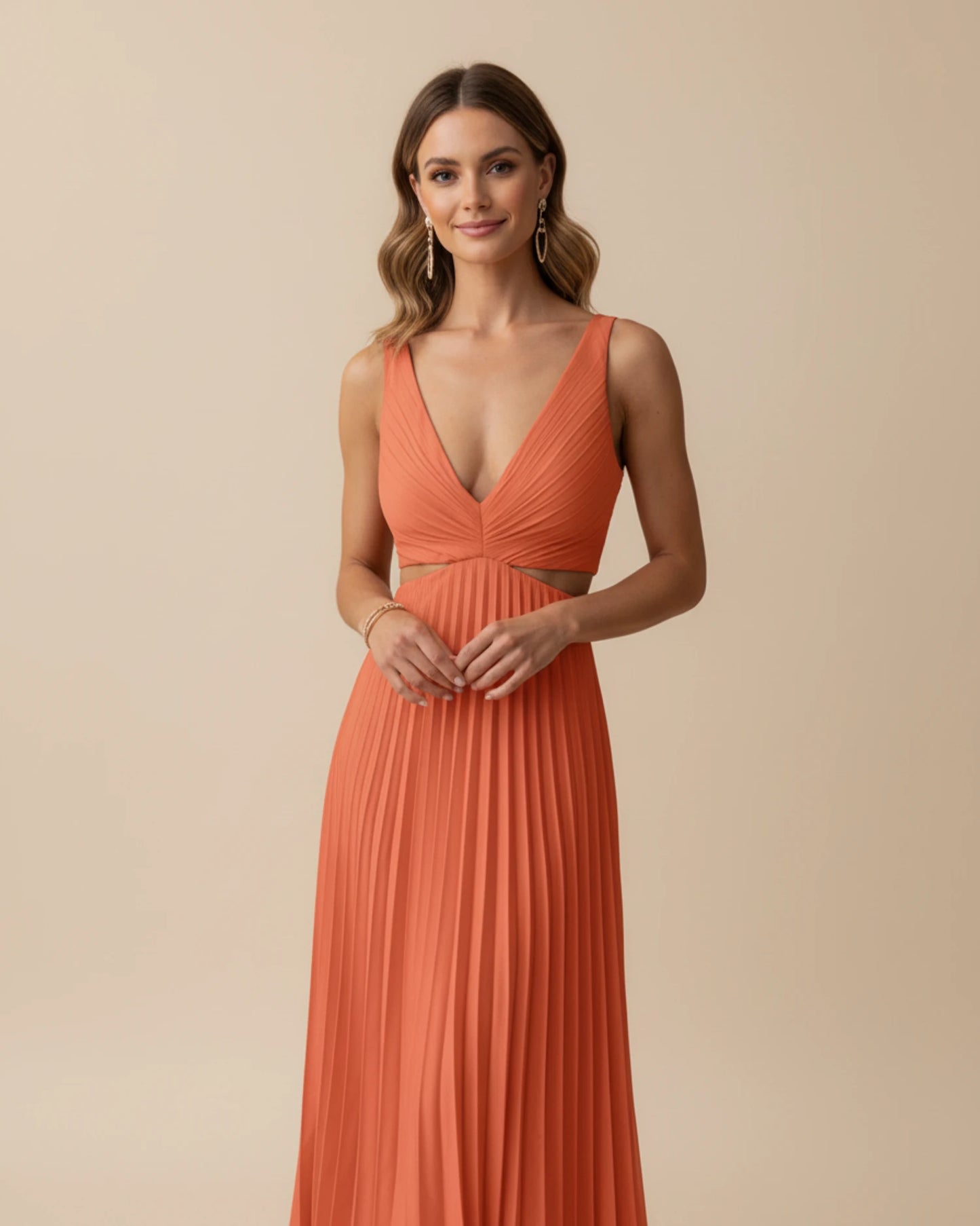 Women's Pleated A-Line Midi Dress image