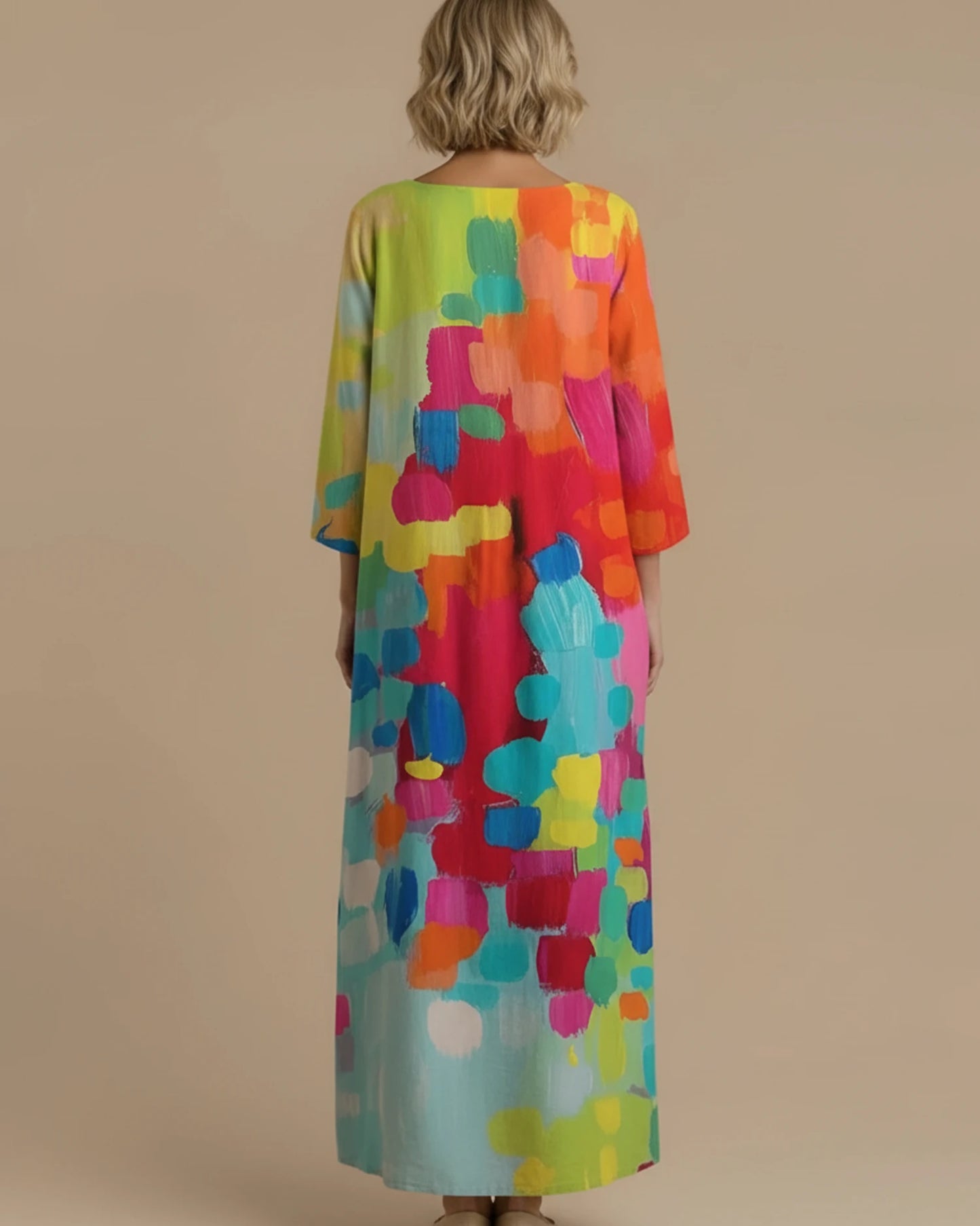 Women's Printed A-Line Midi Dress image