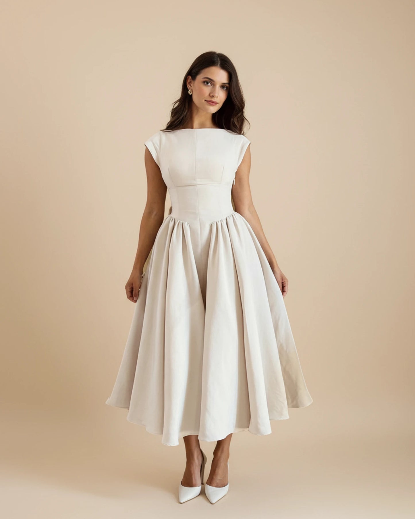 Women's Sleeveless A-Line Midi Dress image