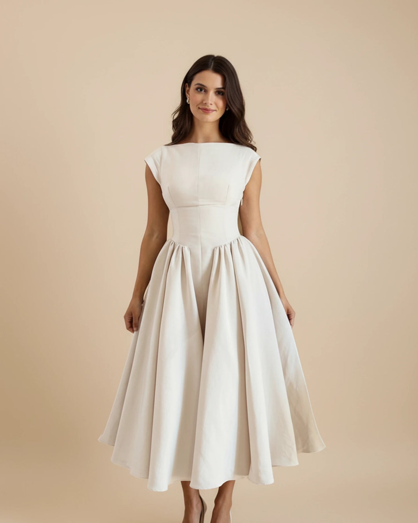 Women's Sleeveless A-Line Midi Dress image