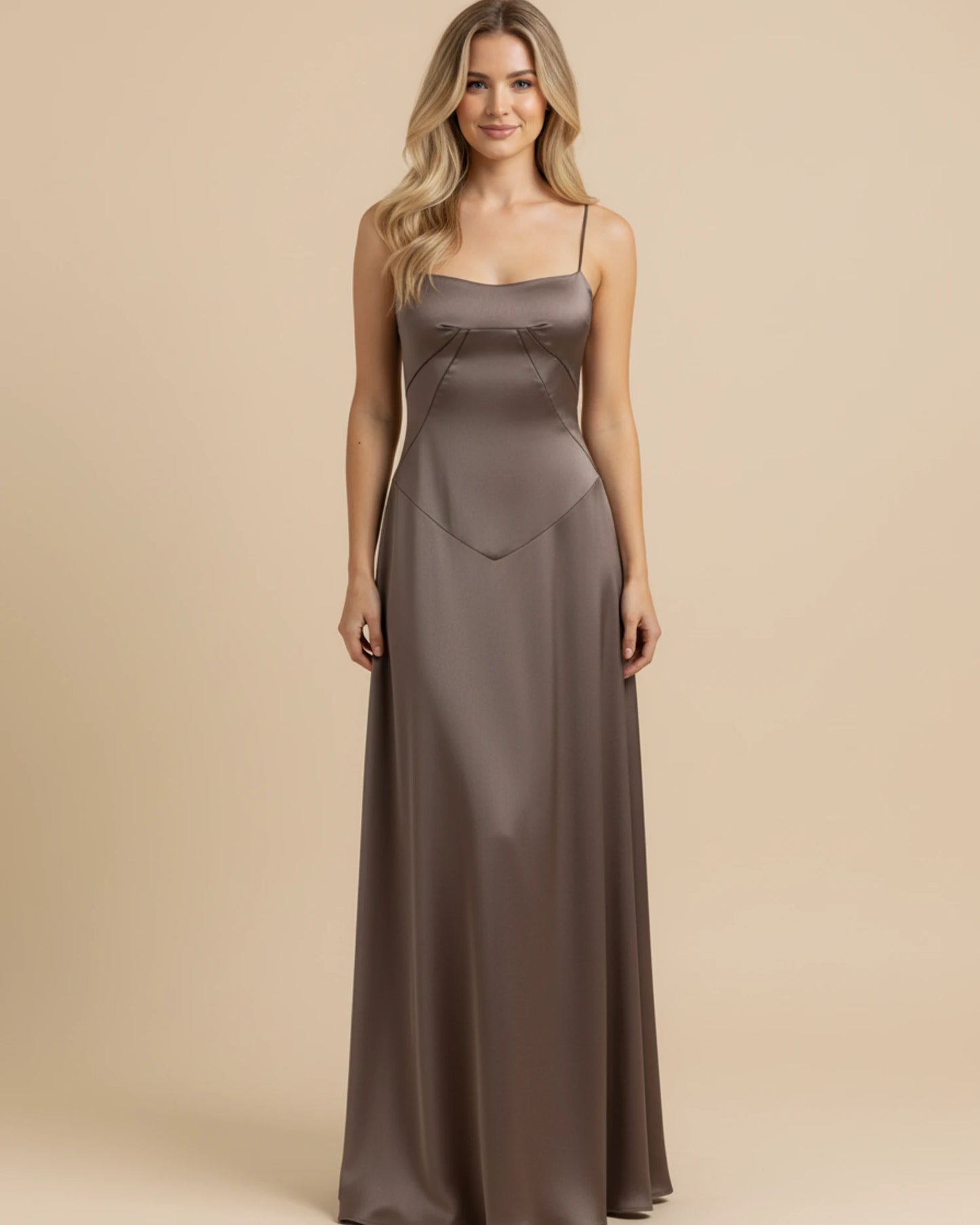 Women's Spaghetti Strap A-Line Maxi Dress image