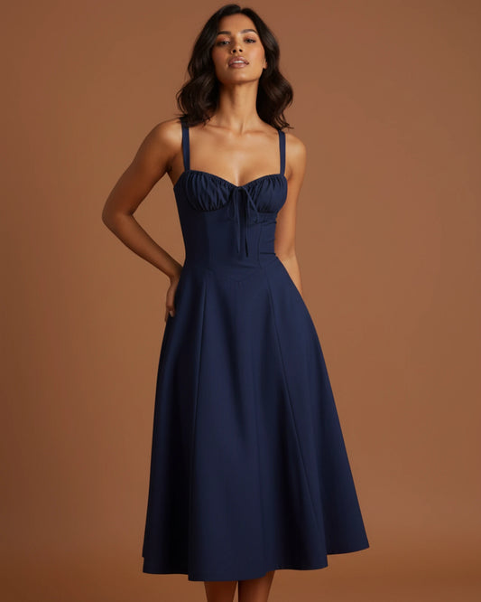 Women's Spaghetti Strap A-Line Midi Dress image